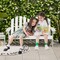 Costway 2 Person Adirondack Chair Kid Solid Wood Loveseat Backrest Arm Rest Patio Coffee/White/Gray